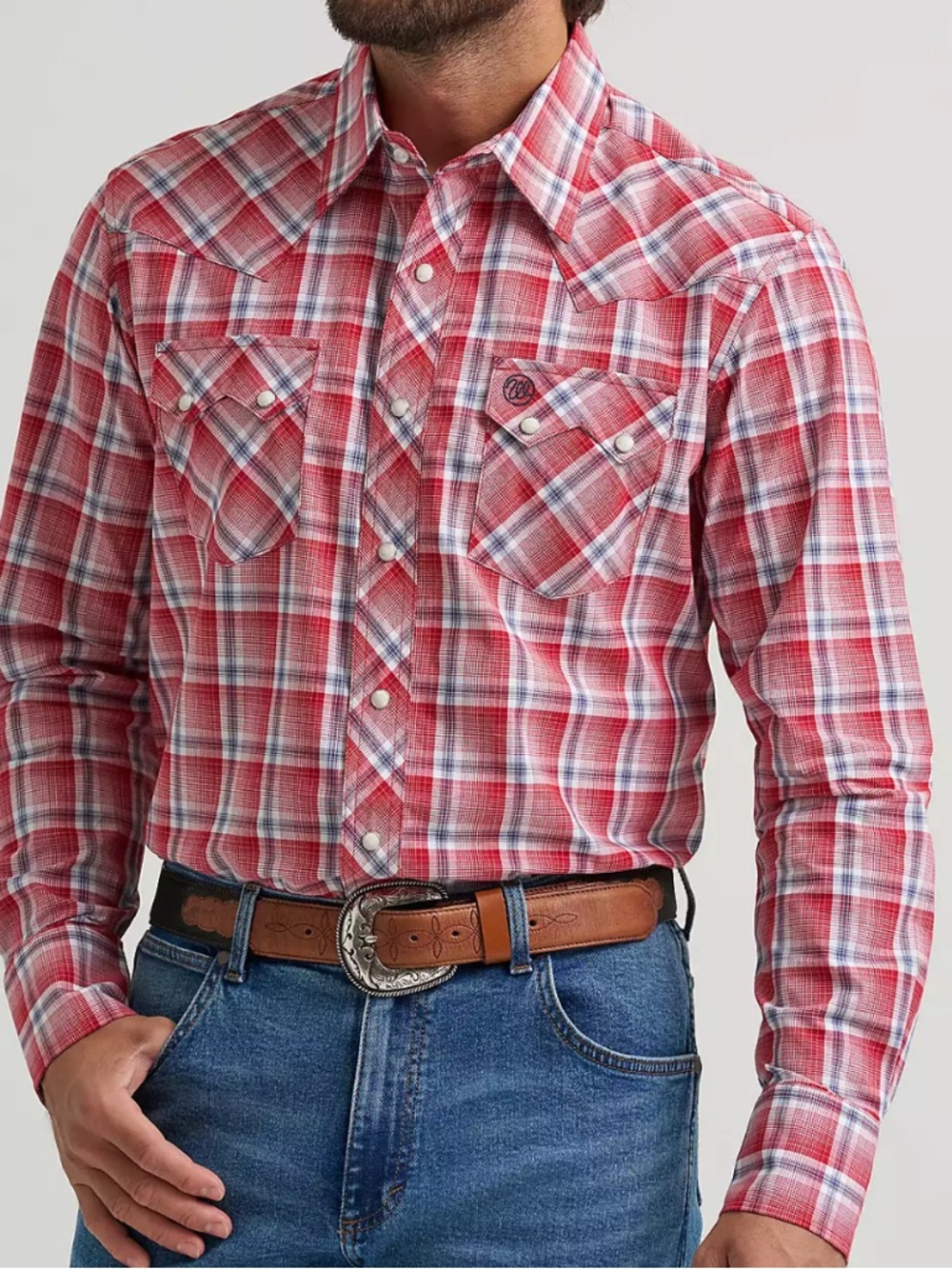 Wrangler Men’s Retro Long Sleeve Snap Pocket Western Shirt